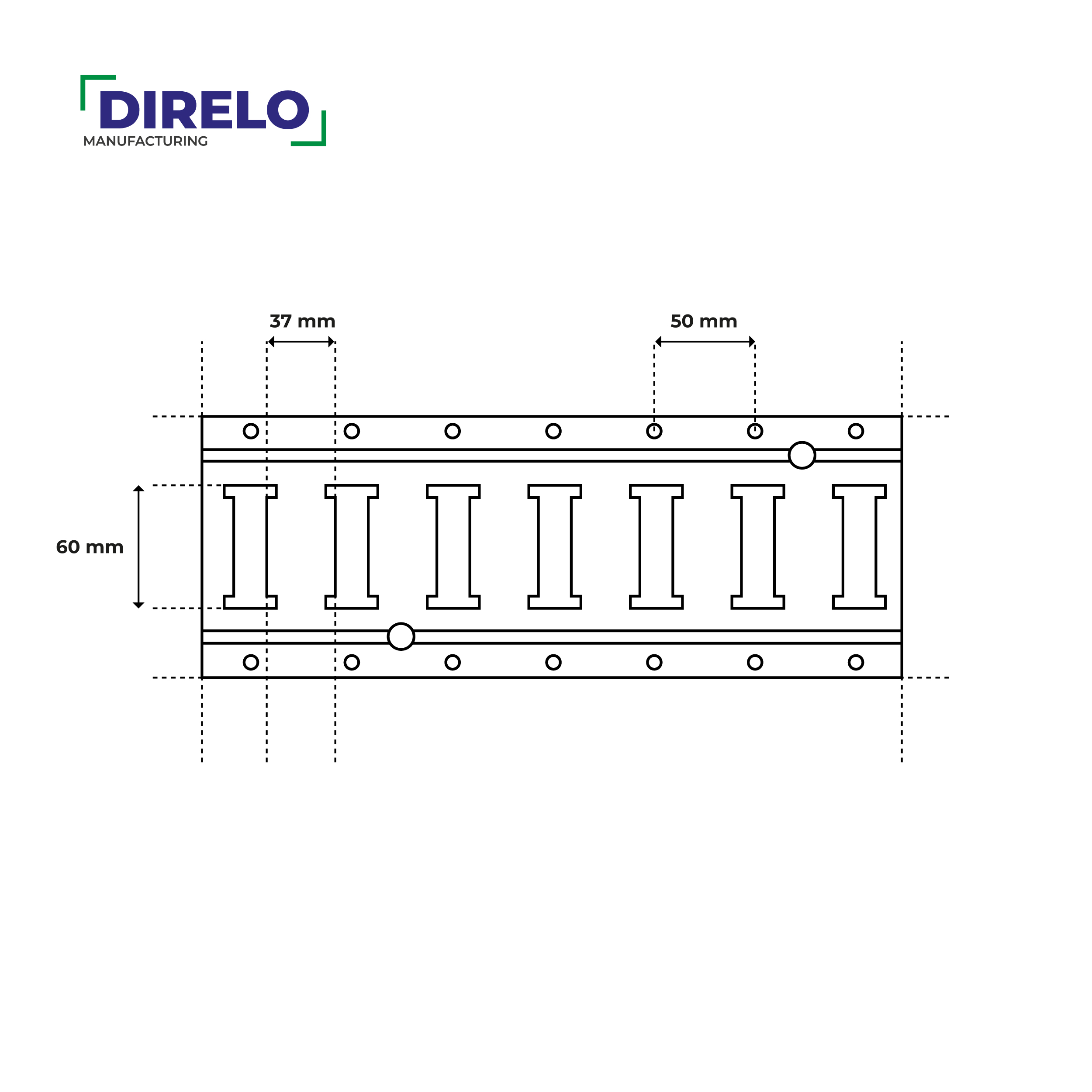 Riel logístico horizontal de 10´ galvanizado - Imagen 2